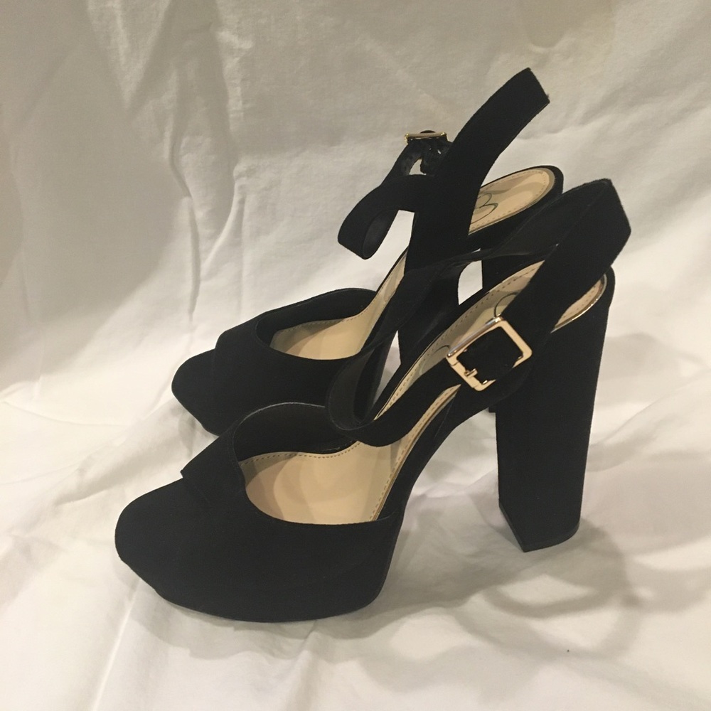 NEW Jessica Simpson black heels micro suede, style: jp-priella, size 8.5M